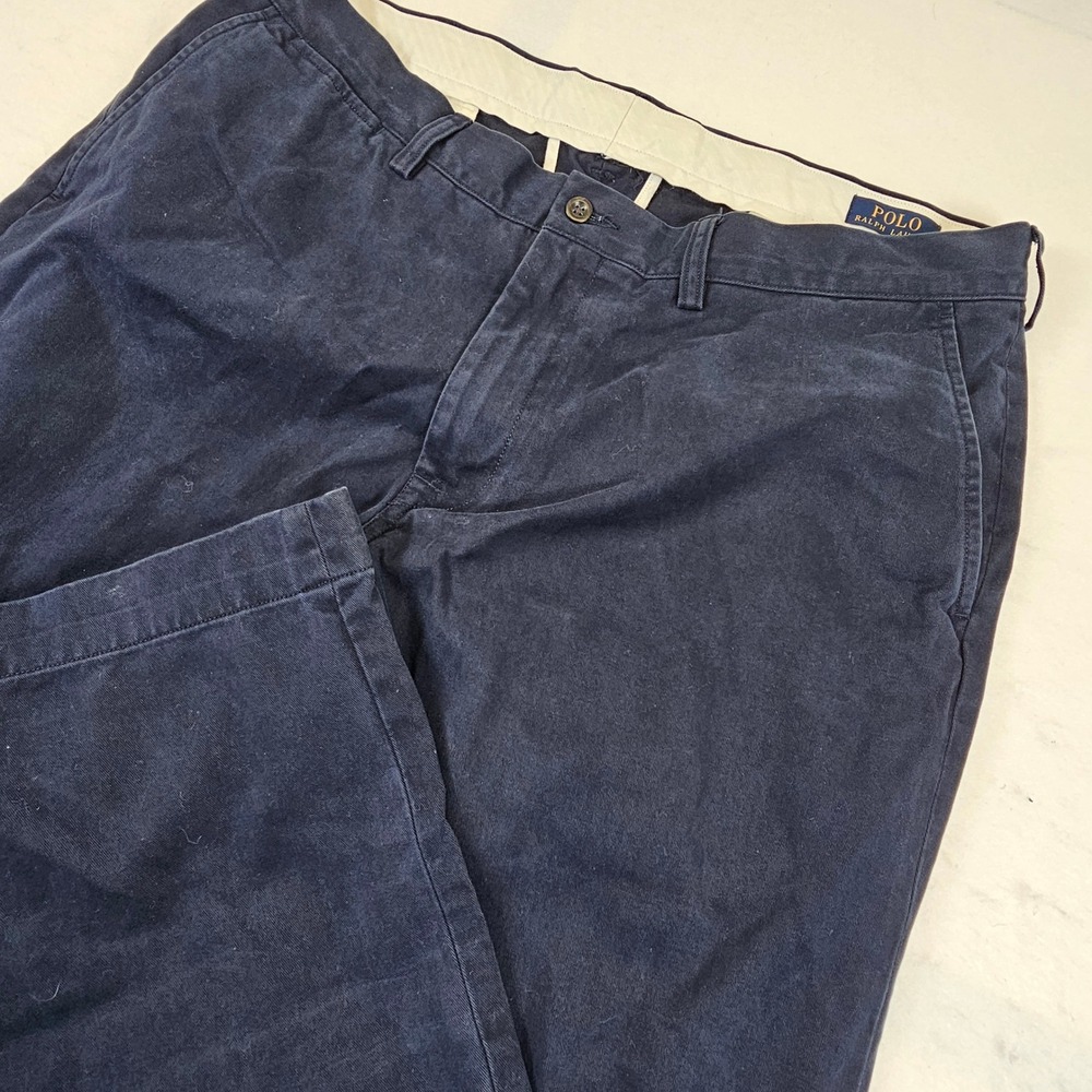 Polo Ralph Lauren Mens Classic Fit Chinos Navy Blue Cotton Pants 38x32
